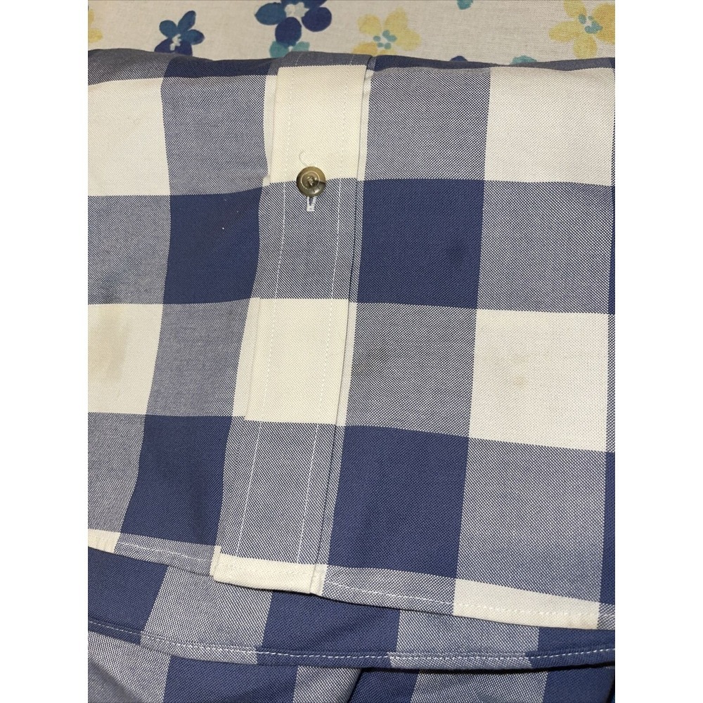 LL Bean Men's Traditional Fit Shirt Long Sleeve Blue White Plaid Button Down - Picture 12 of 12